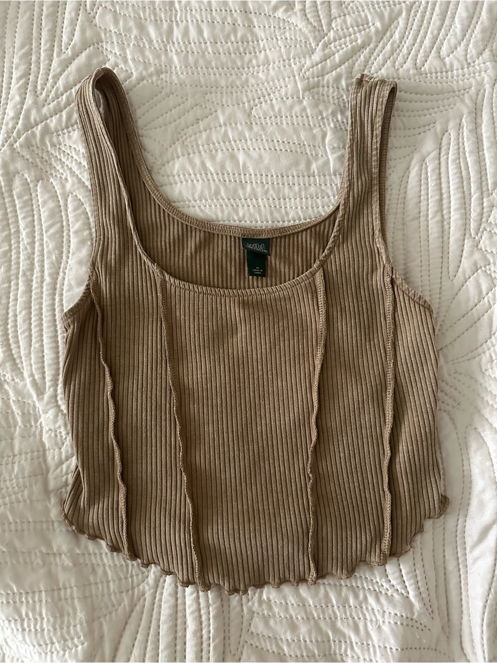 wild fable Ribbed Scoop-Neck Tank in Taupe